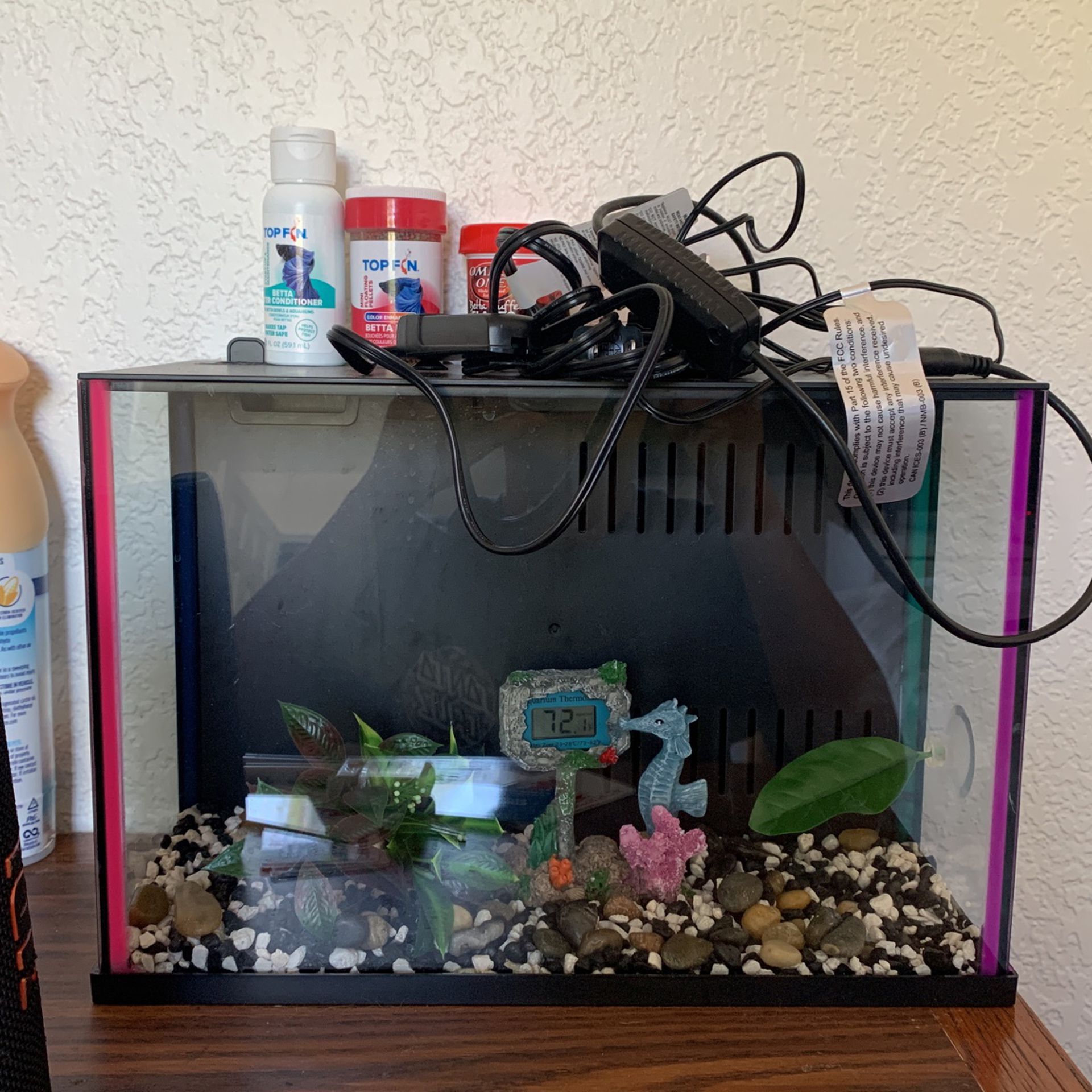 Fish Tank With Lights And Betta Fish Items