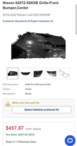 Nissan Leaf Grill with chrome piece