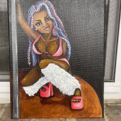 8x10 Exotic Dancer Acrylic Painting