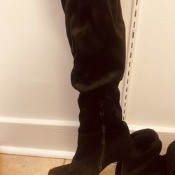 Suede Thigh High Heels