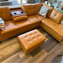 For Sale - Sectional Sofa with Ottoman and Cup Holders!!! Ask for Price!!! Preguntar Por Precio 