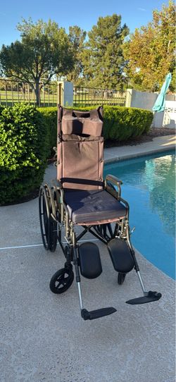 Medline high back adjustable wheelchair with cushion, barely used