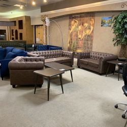 Brown Sofá Loveseat And Chair