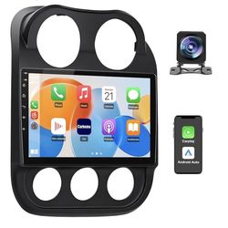 [4Core+64GB] Junsun Car Radio Stereo for Jeep Compass Patriot 2010-2016 Android 13 with Wireless CarPlay Android Auto Bluetooth FM 5GWiFi Backup Camer