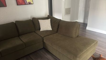 Green olive sectional couch