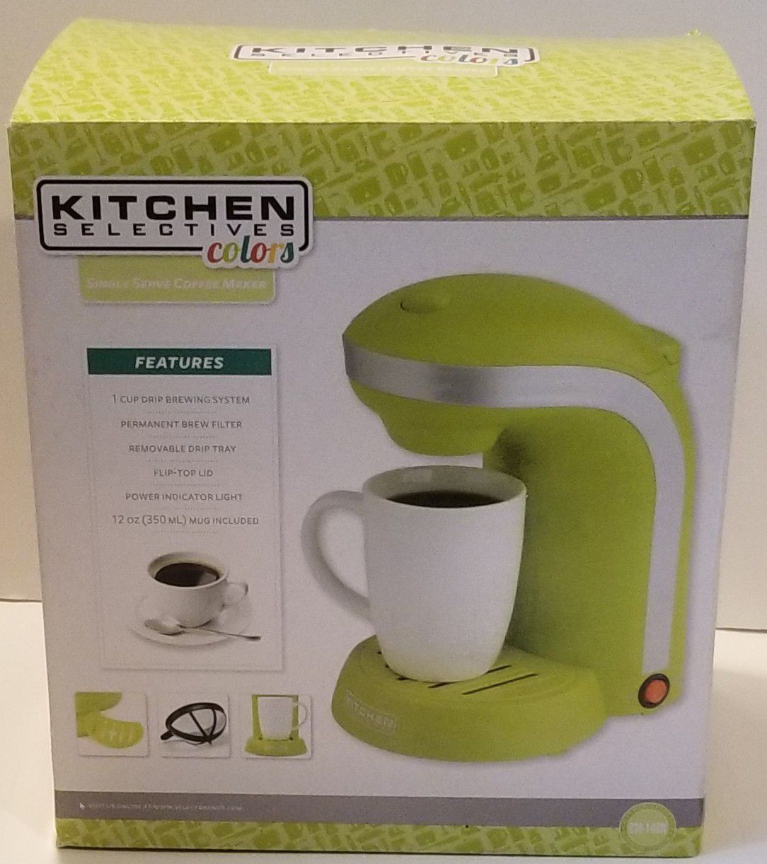 Kitchen Selectives Single Drip Coffee Maker With Mug, Green