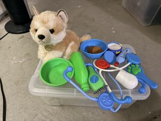 Puppy (new) and Melissa and Doug Pretend Pet Care Set $12