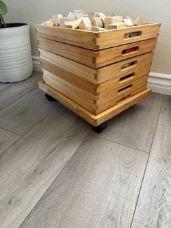 Stackable Wooden Blocks On Wheels