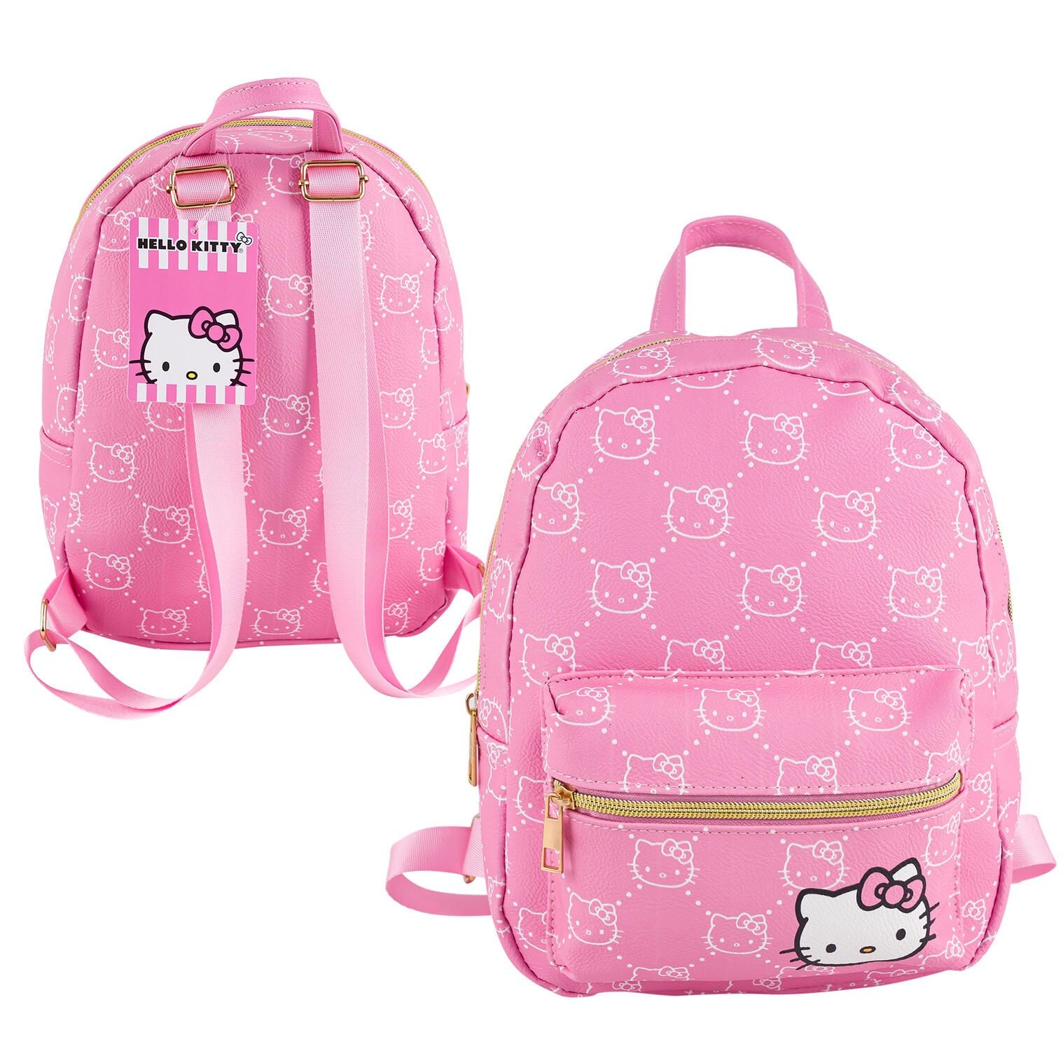 Hello Kitty Pink PU Leather Mini Backpack