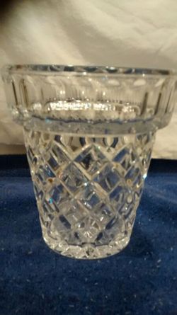 24℅ genuine Crystal flower pot Vase diamond Point pattern