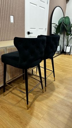 Black velvet bar stools