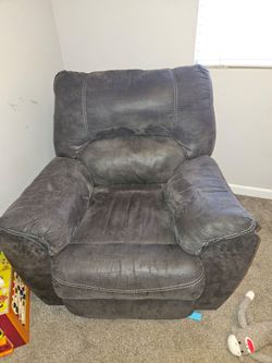 Oversized Charcoal Gray Rocker Recliner