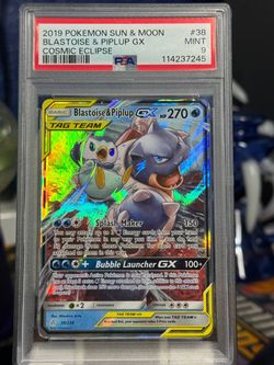 Blastoise & Piplup GX PSA 9 Cosmic Eclipse