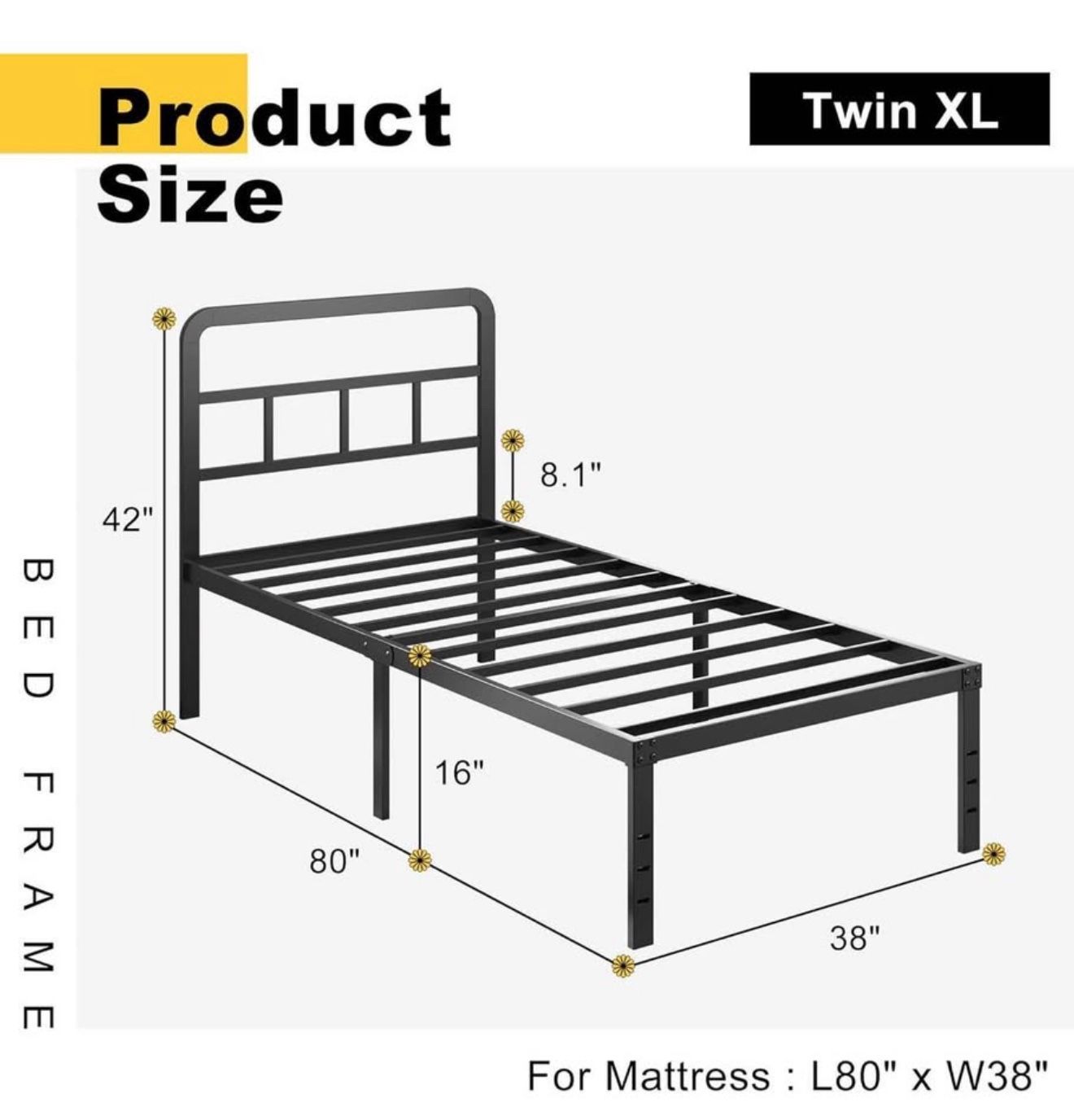 Twin XL Metal Bed Frame