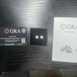 Flower moissanite earrings 0.06ct
