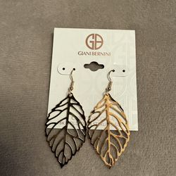 Earrings by Giani Bernini with filigree leaf design, possibly gold plated over sterling silver.