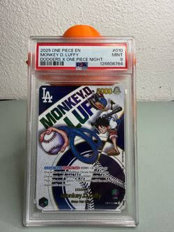 PSA 9 ONE PIECE Luffy Dodgers Night EB02-010 Monkey D. Luffy Promo Card 2025