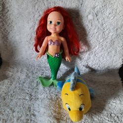 Disney Princess Ariel Doll And Plush Toy