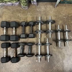 Dumbbell Set. 190 Lbs Total Weight (See Description) 
