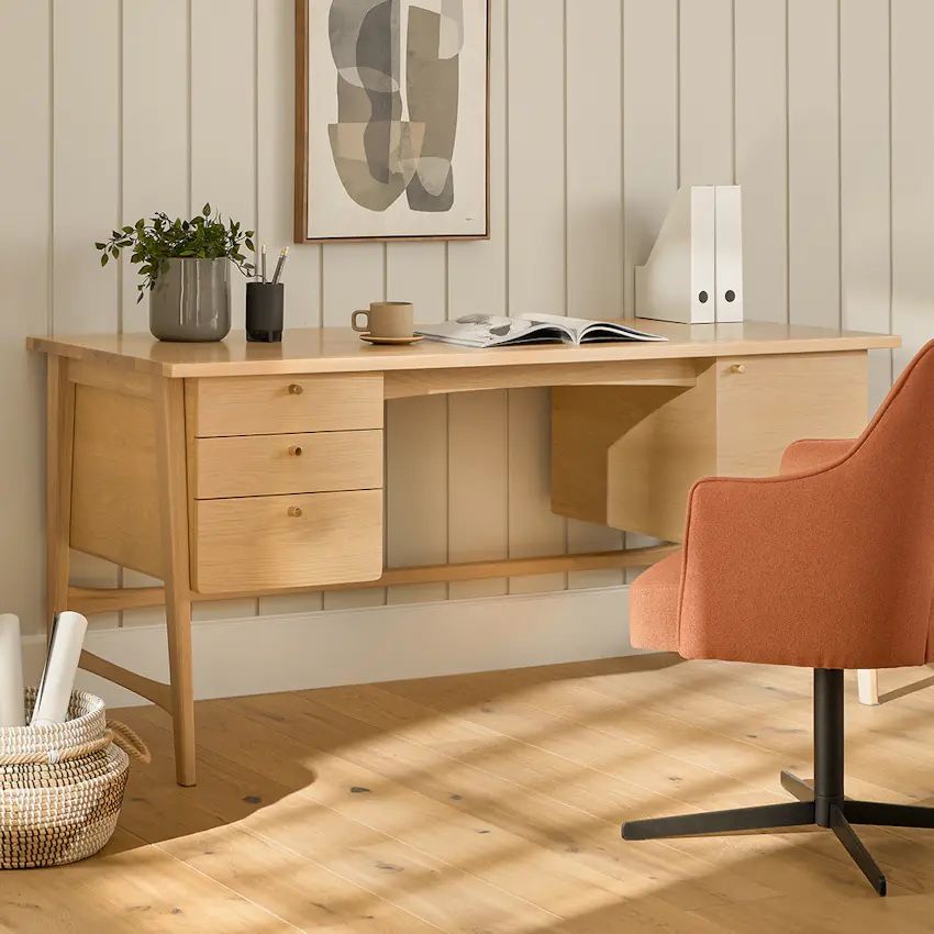 Article- Krossa White Oak Executive Desk SKU22248, Like New, Perfect Condition