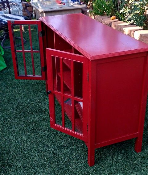Windham Red 2 Door 4 Shelves Cabinet