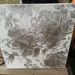 textured floral canvas wall art