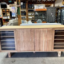 Gorgeous Wine Enthusiast Aya Wave Wine Credenza With Cooling Storage Option (Brand New)