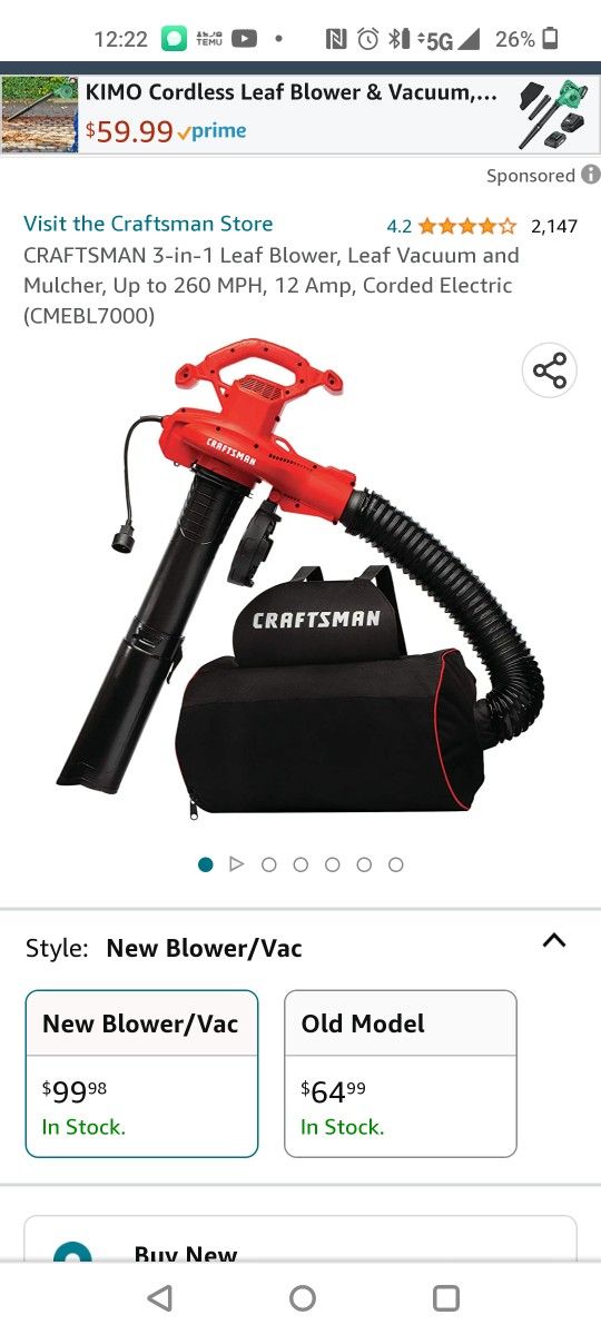 Brand New. Craftsman. Blower , Mulcher