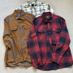 Fox & RVCA Flannels Size XL