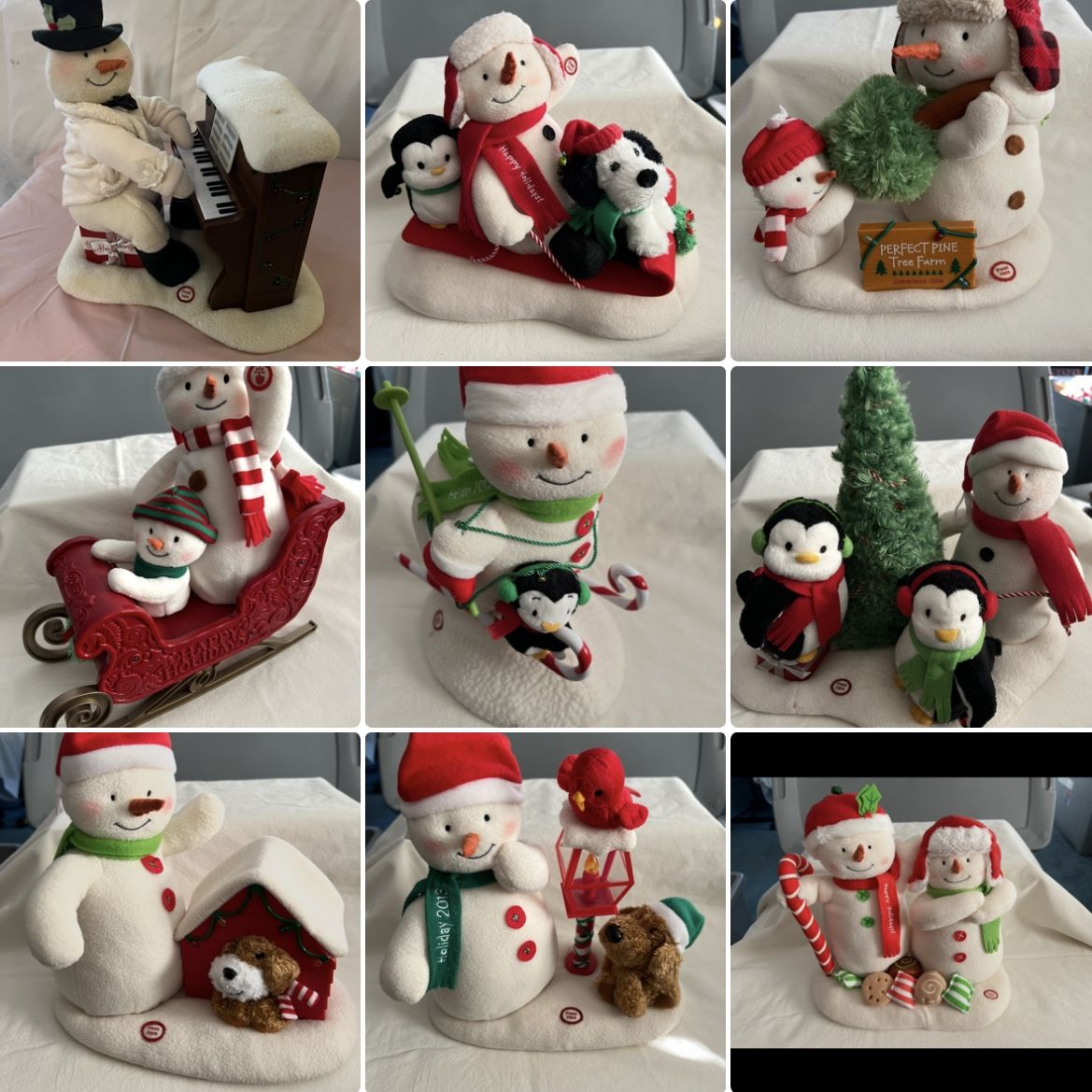 Nine Hallmark Jingle Pal Snowmen
