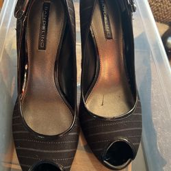 Black Pin Striped Shoe 9