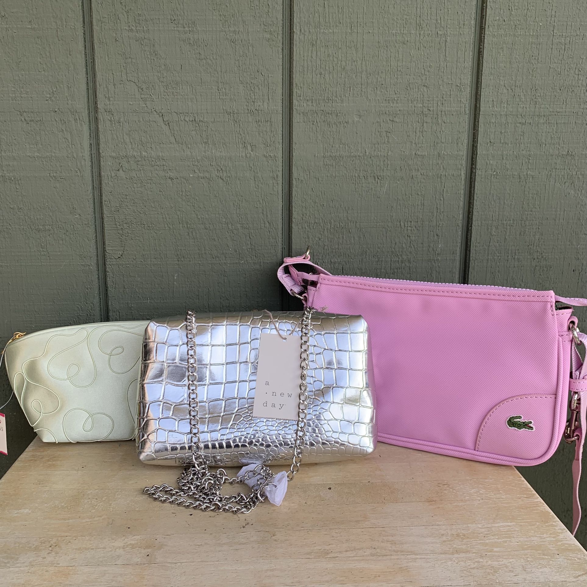 A New Day Women's Small Quilted Silver Clasp Chain Crossbody Bag