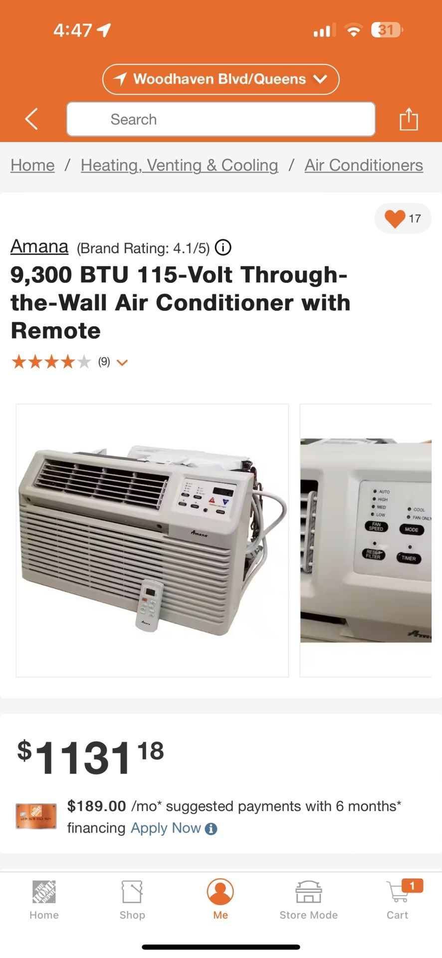Amana 9,300 BTU 115-Volt Through-the-Wall Air Conditioner with Remote for  Sale in Queens, NY - OfferUp