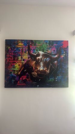 Wall Street Charging Bull Canvas Wall Art
