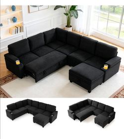 Sleeper Sectional w/ cup holders