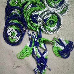Seattle Seahawks Colors Earrings 