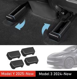 New 4pcs Rear Seat Rail Cover Protector For Tesla Model 3 Y Juniper 2025 Accessories Backseat Child Anti-kick Pad Protection Cover