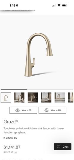 New Kohler Graze Touchless Kitchen Faucet – Brushed Bronze