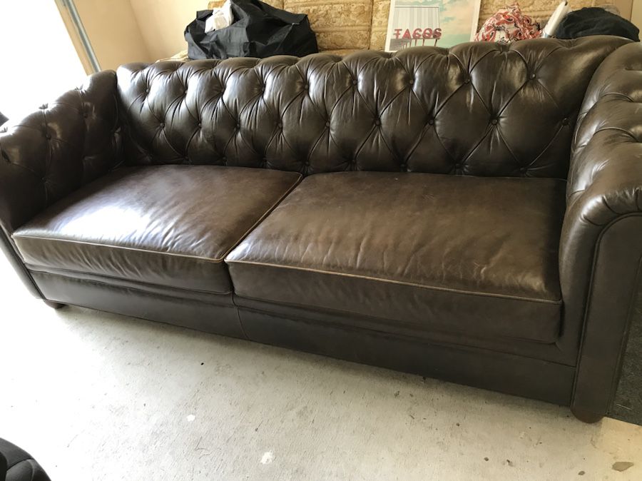 Vintage Cocoa Leather Couch From, Leather Sofas Austin Tx