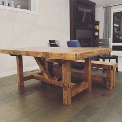 Farmhouse Industrial Style Dining Tables. 
