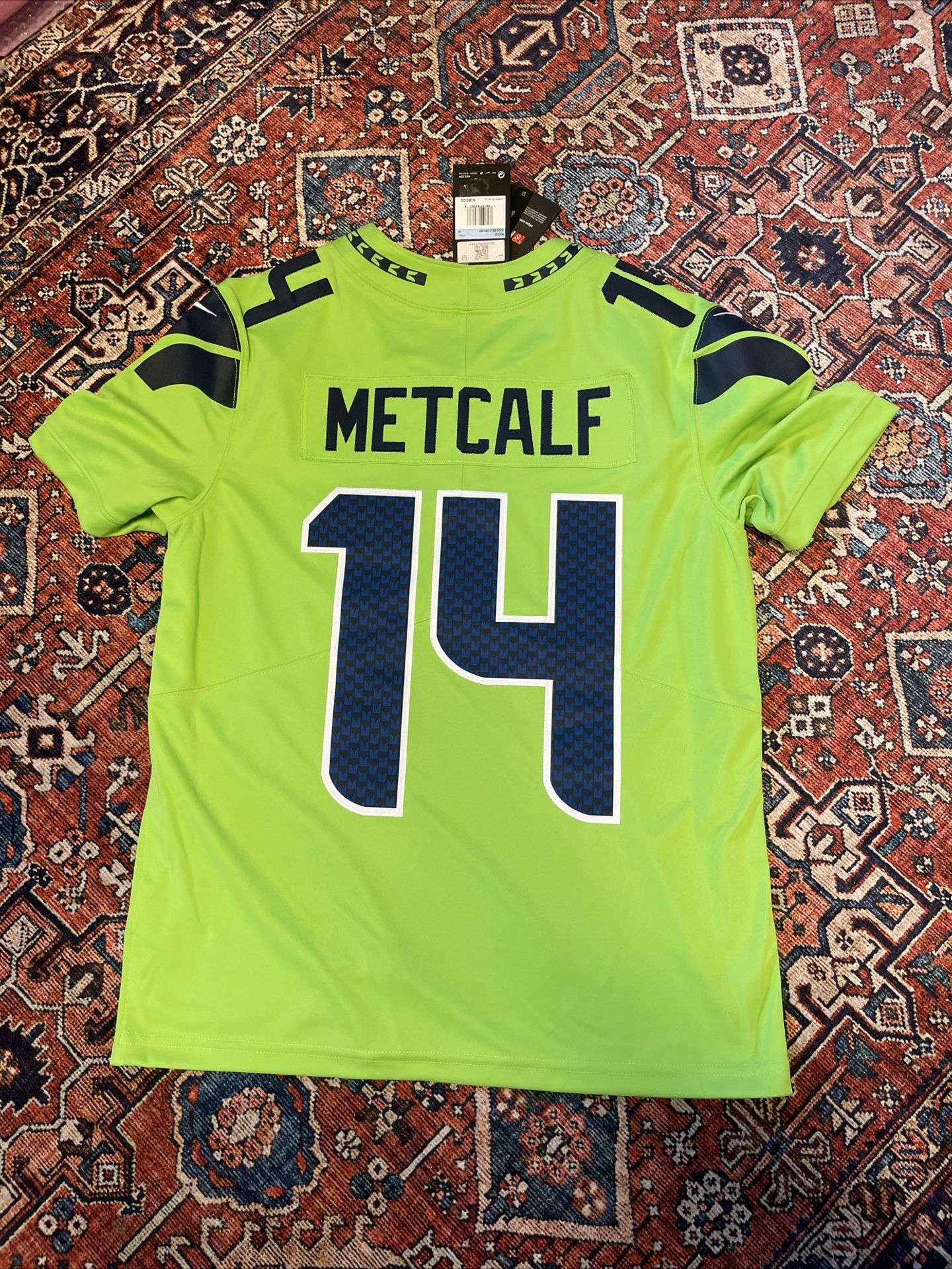 Neon Green Jersey Black Metcalf Jersey Men's Nike DK Metcalf Neon