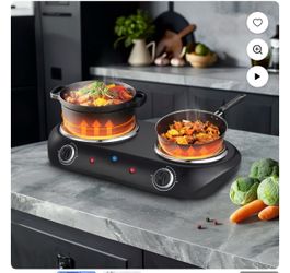 Mainstays Quemador Doble, 1800 W, Estufa Eléctrica Negra, 1 Unidad, Producto Ensamblado