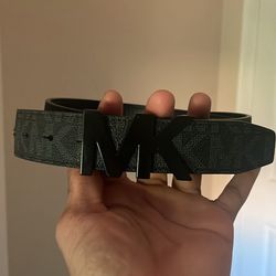 Black leather designer belt