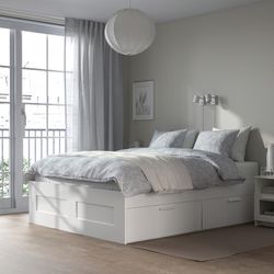 Full Bed Frame With 4 Storage Drawers