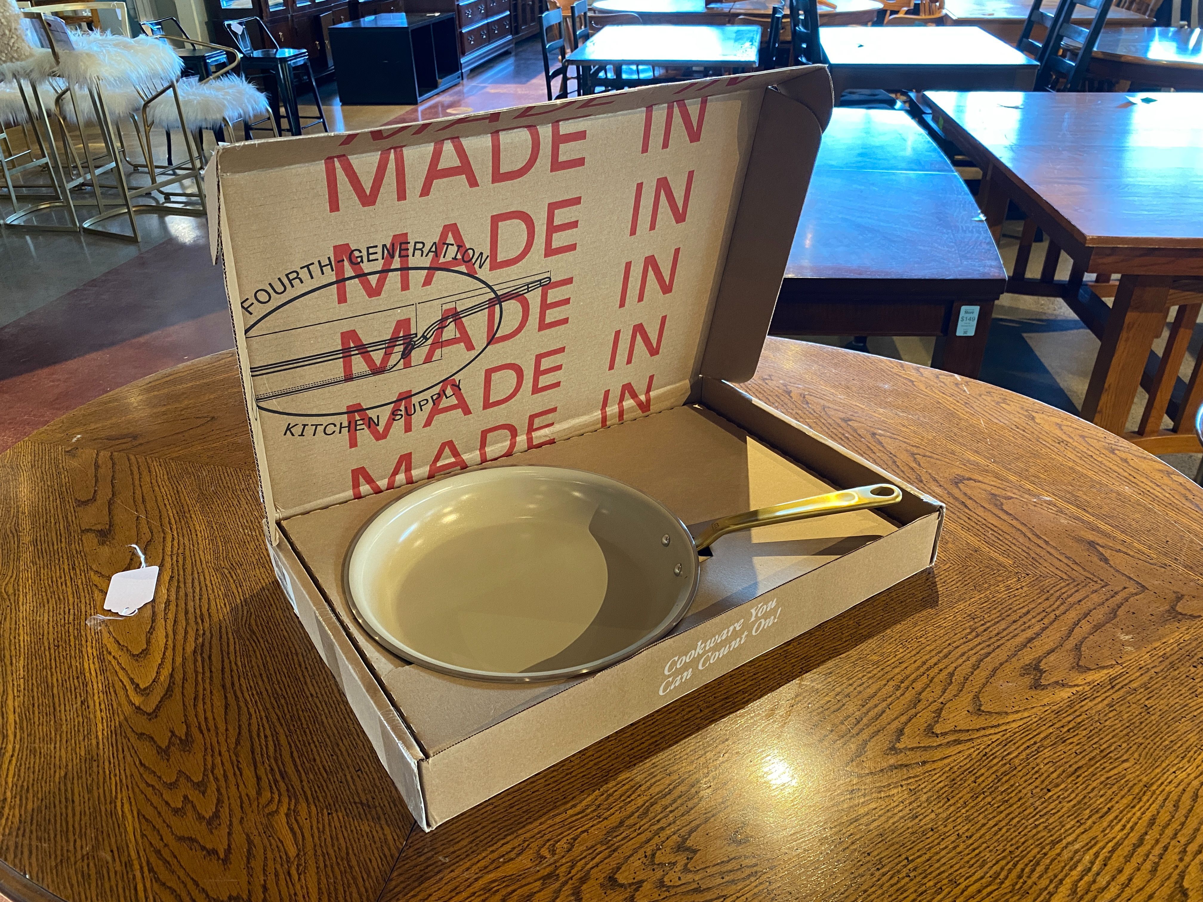 MADE IN Non-Stick 12″ Fry Pan with Brass Hardware
