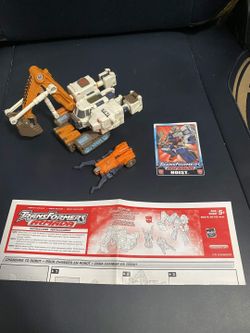 Complete 2003 Transformers Armada Hoist Backhoe Figure Refute Card Manual