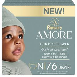 Pampers Amore, Size 0 (up to 10 lbs), 76 Count NWT