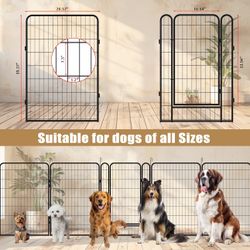 #429 - 8 Panels Heavy Duty Metal Playpen with door39.37 inchH Dog Fence Pet Exercise Pen for Outdoor Indoor