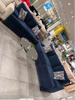 Beautiful Sofa Set 💙 Blue Fabric