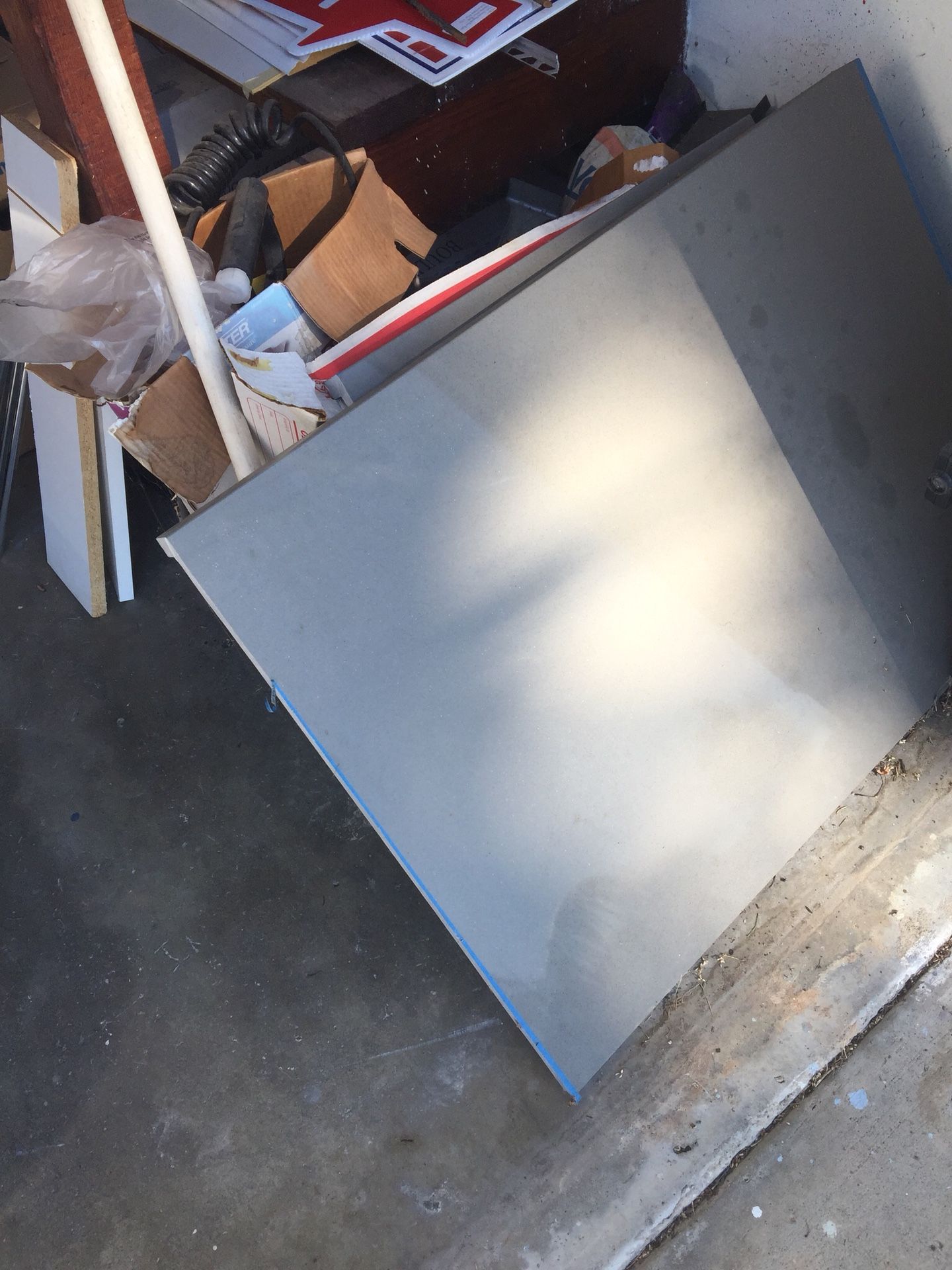 Quartz grey 2 counter tops one 36x26 and 22x26 plus 2 baseboard pieces is grey quart 6x108 each $200 for all